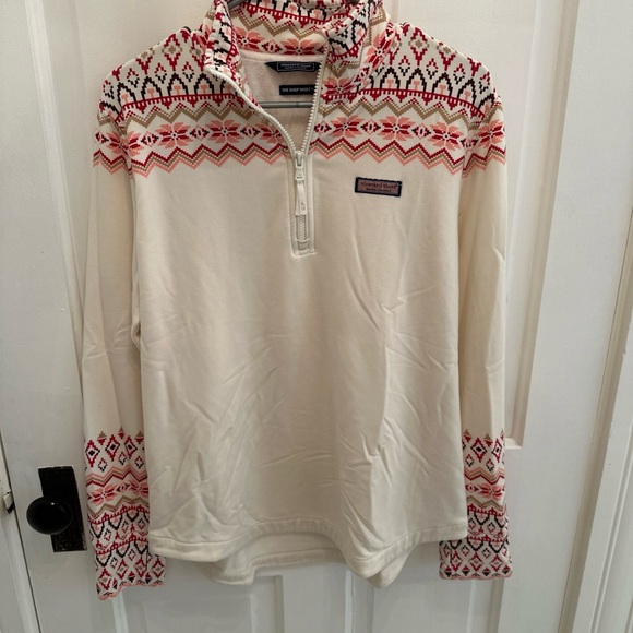 Vineyard Vines $148 Fair Isle Dreamcloth Relaxed Shep Shirt Quarter Zip Size L - Picture 1 of 12